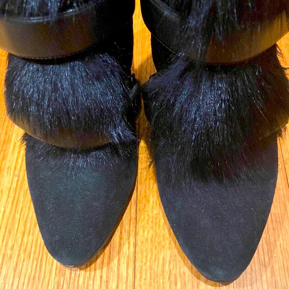 Isabel Marant black Fur Pierce Boots Wedge 40 - Picture 3 of 5